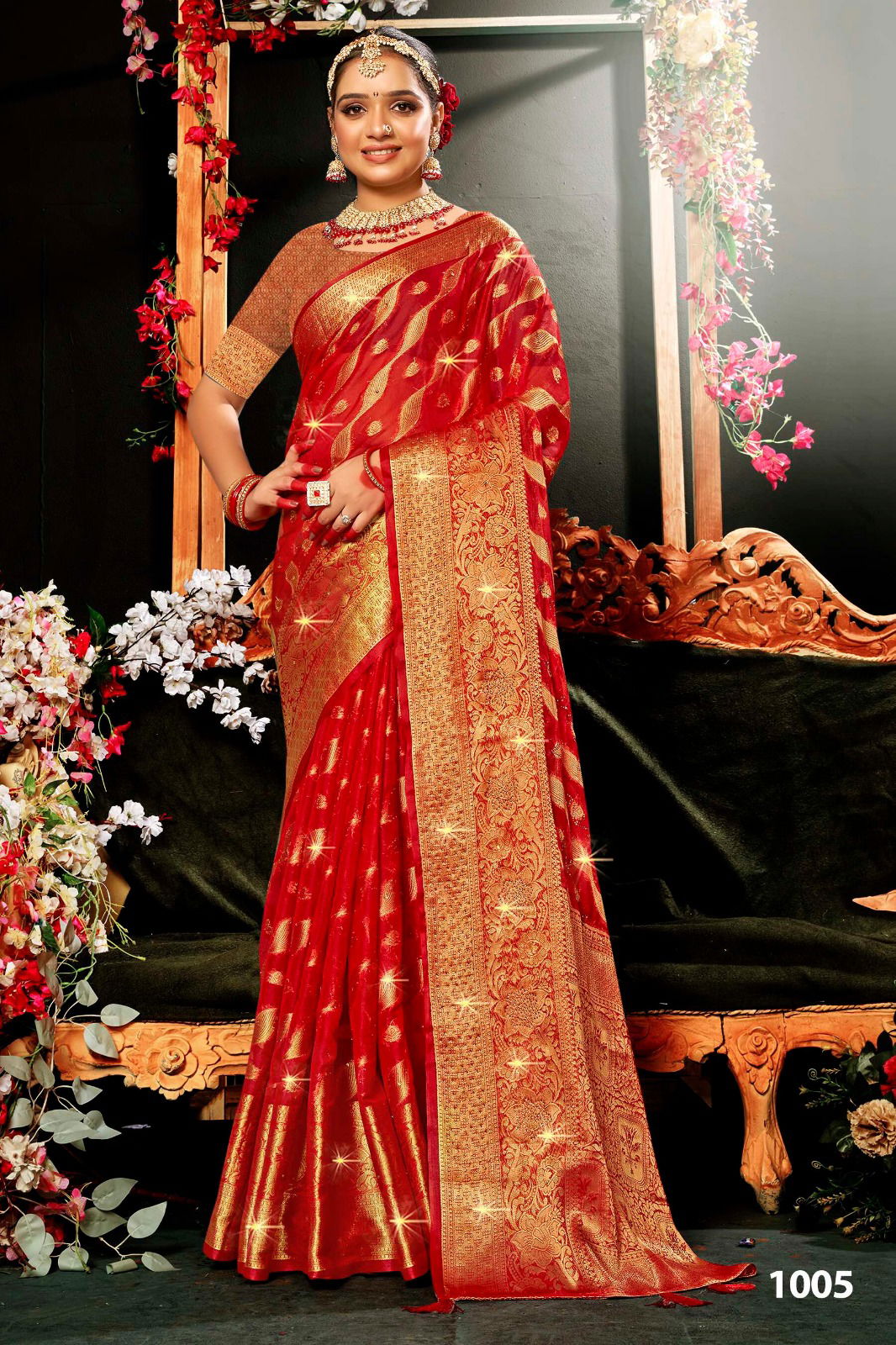 Darpan Saroski Vol 1 By Saroj Organza Designer Sarees Wholesale Shop In Surat